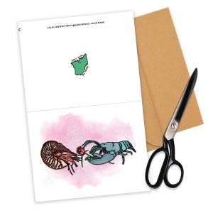 Homard <3 Nautilus - romantique / carte de Saint-Valentin, impression et utilisation - téléchargement numérique