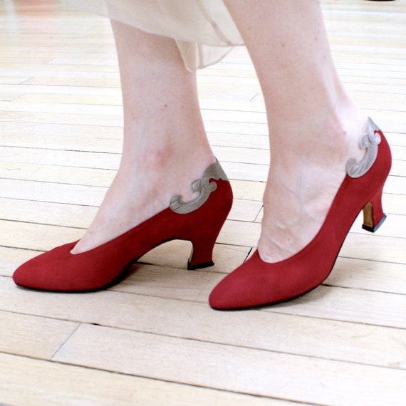 Red suede shoes