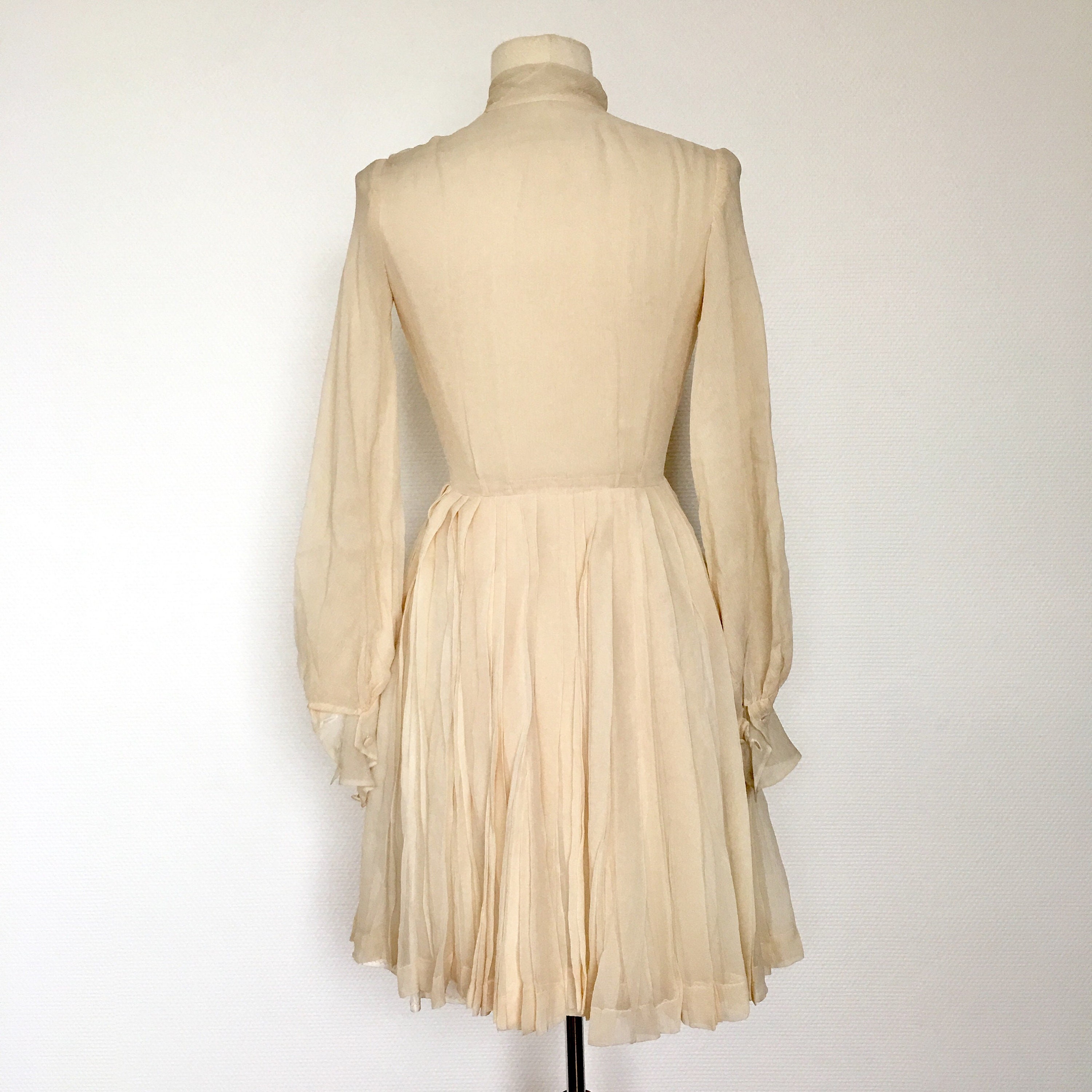 White Handwoven Muslin with Self-Checks Dress main image 1