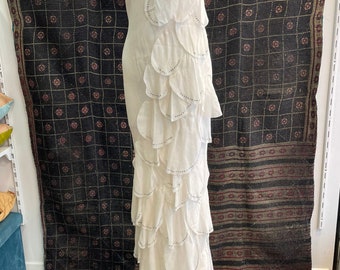 Mermaid dress, white silk