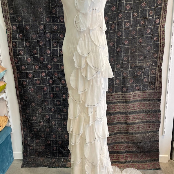 Robe sirène, soie blanche