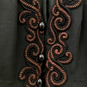 Embroidered black evening jacket