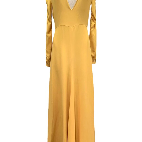 Robe Jaune Moutarde FANFAN - Taille 38 - Mélange Viscose/lin - Longueur Genou - Occasion Très Bon état