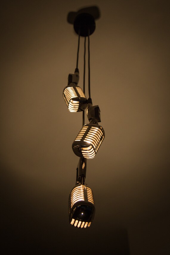 Triple Retro/Vintage Microphone Pendant Lamp Etsy