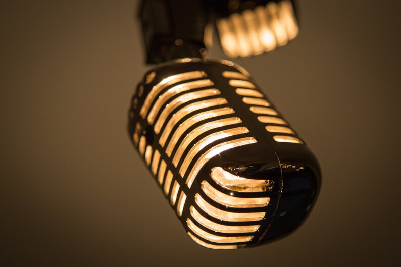 Triple Retro/Vintage Microphone Pendant Lamp Etsy