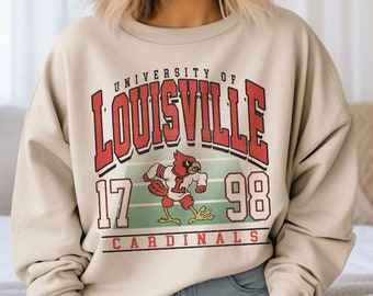 University of Louisville Cardinals Stadium Crewneck Sweatshirt | League | Oatmeal | Small