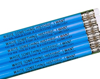 Funny pencils, Set of 6 pencils, Imprinted Pencils, Pencils with Quotes, Hexagon Pencils, Office supply, hex pencils, planner accessories