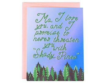 Golden Girls Funny Mother's Day Card, card for mom, mom birthday card, mother's day card, golden girls card, mom birthday, shady pines card