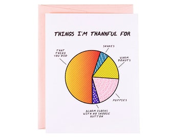 Funny thank you cards, thank you for best friend, best friend cards, thank yous, best friend thank you card, funny thank you card, pie chart