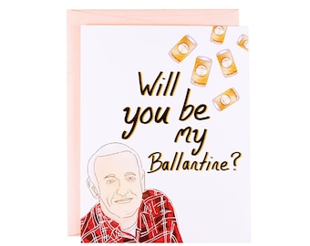 Frasier funny valentines card, funny valentines day card, Ballantine beer card, funny card for valentine's day, funny valentines