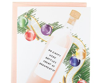 Funny Wine Bottle Christmas Card, Funny Holiday card, clever Christmas card, Christmas 2022, Funny Christmas Card, Wine Bottle Holiday Card
