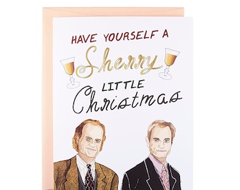 Lustige Sherry Weihnachtskarte, Lustige Weihnachtskarte, Schlaue Weihnachtskarte, Weihnachten 2022, Lustige Weihnachtskarte, Frasier Weihnachtskarte