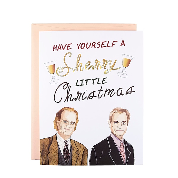 Funny sherry Christmas Card, Funny Holiday card, clever Christmas card, Christmas 2022, Funny Christmas Card, Frasier Christmas card
