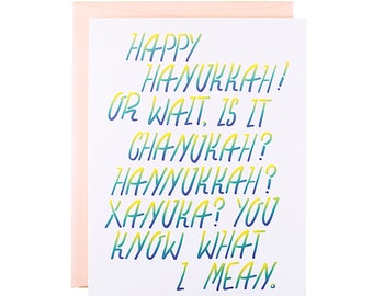 Funny Hanukkah Card, Funny Holiday card, clever Hanukkah card, for Hanukkah, funny Chanuka card
