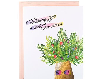 Lustige Palme Weihnachtskarte, Lustige Weihnachtskarte, Schlaue Weihnachtskarte, Weihnachten 2022, Lustige Weihnachtskarte, West Coast Weihnachtskarte
