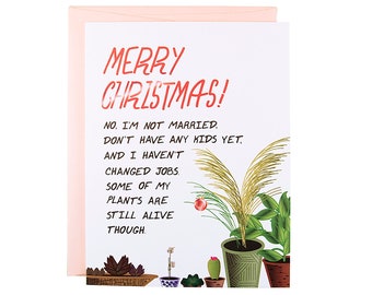 Lustige Weihnachtskarte mit Zimmerpflanze, Lustige Weihnachtskarte, Schlaue Weihnachtskarte, Weihnachten 2022, Lustige Weihnachtskarte, Lustige Weihnachtskarte