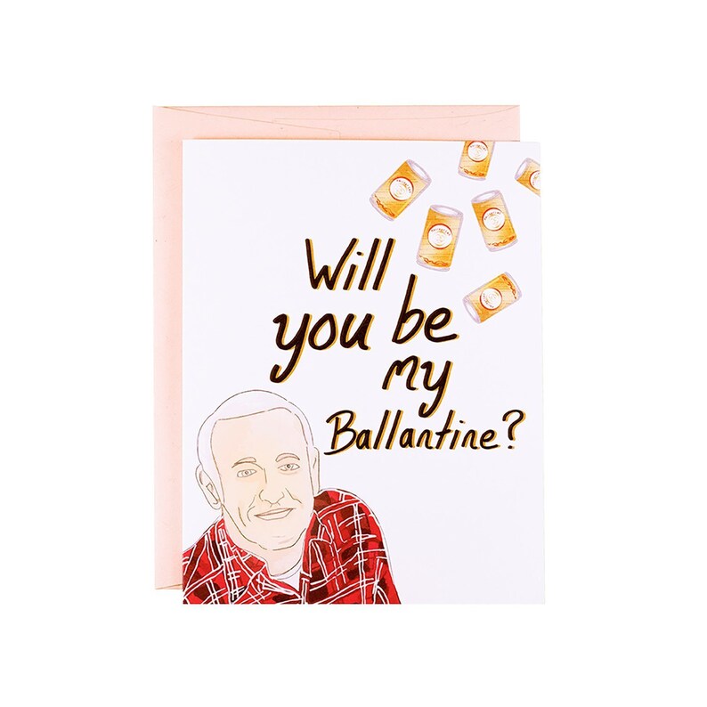 Frasier funny valentines card, funny valentines day card, Ballantine beer card, funny card for valentine's day, funny valentines image 1