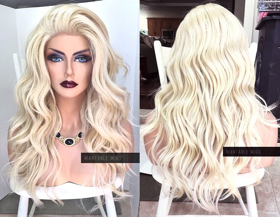 Blonde Wig Human Hair Blend 12x4 Full Lace Front Wigs For Etsy