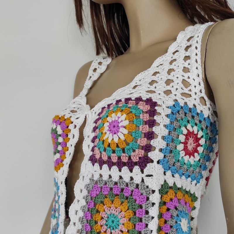Boho Crochet Short Vest main image 0