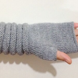 Fingerless Mittens Seamless, Long Knit Gloves, Handmade Accessories