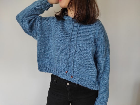 Oversized sweater top crop top