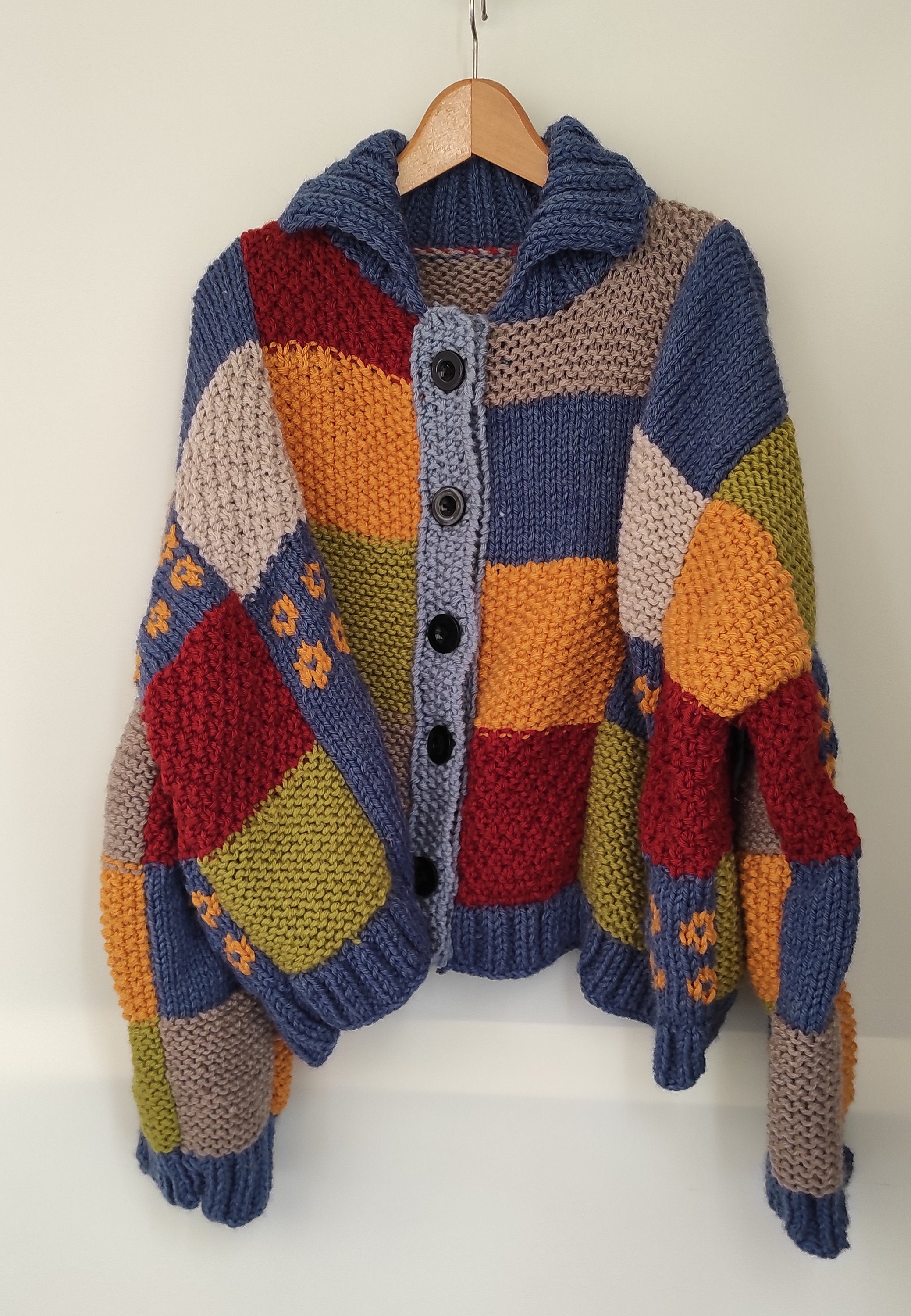 ポータークラシック　H/W PATCHWORK KNIT CARDIGAN Porter Classic - H/W PATCHWORK KNIT CARDIGAN - BLUE – PHAETON