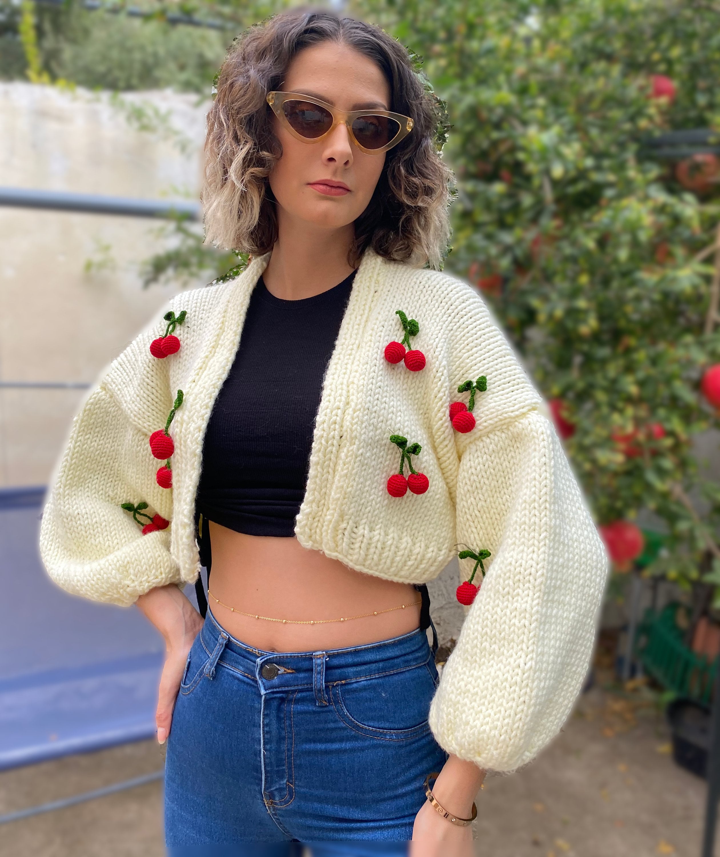 カーディガン balloon sleeves cardigan Balloon-Sleeve Cardigan - Cream - & Other Stories US