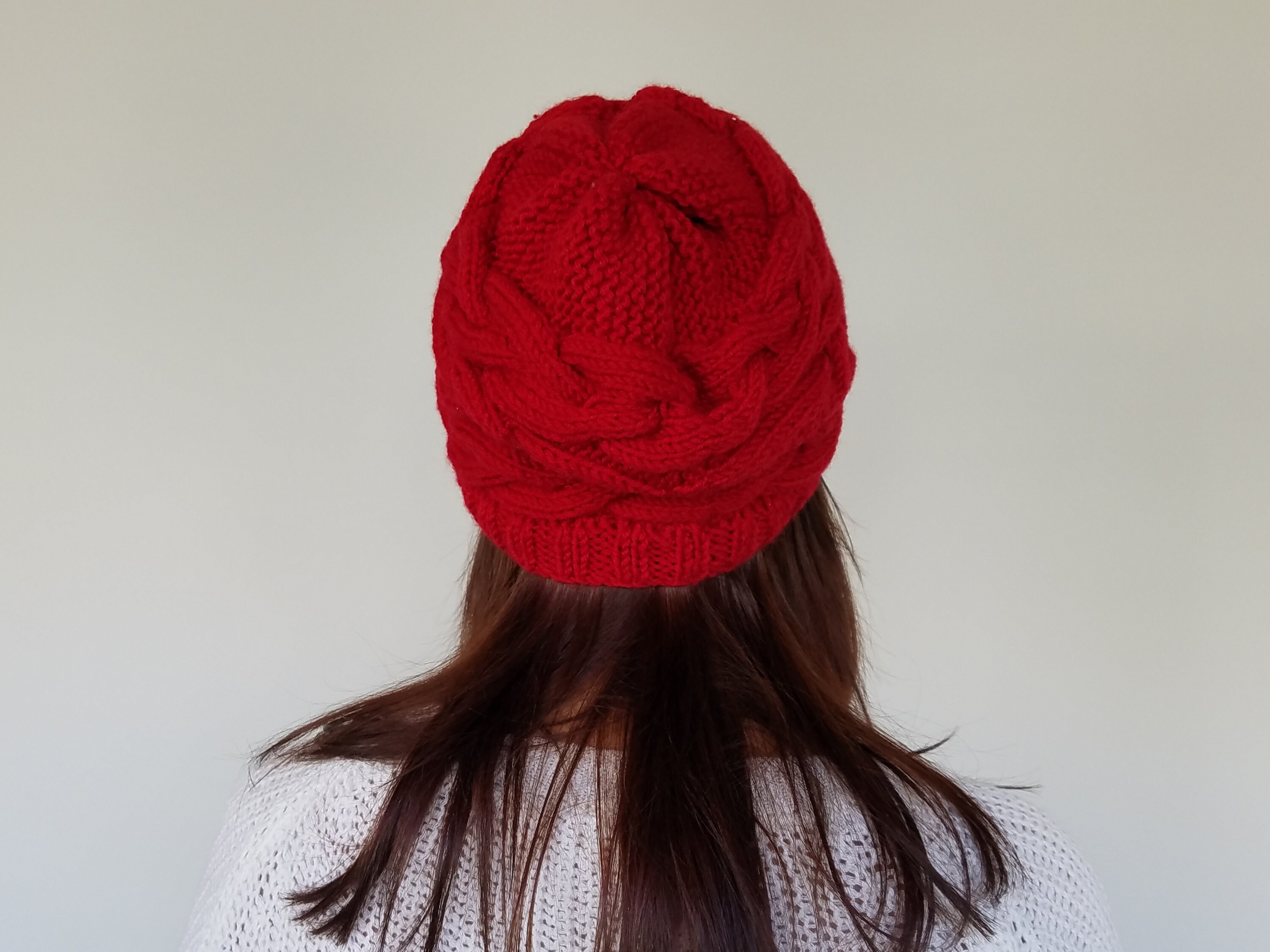 red knit winter hat