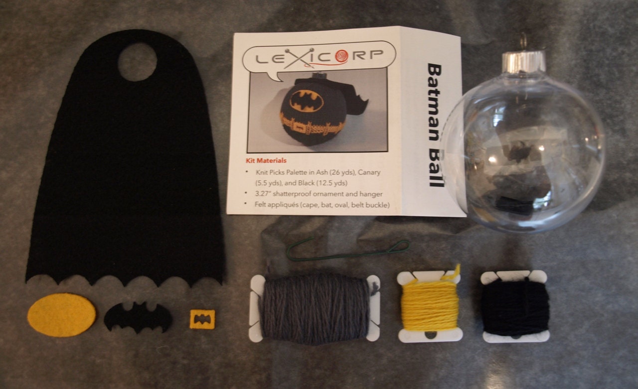 Knitting Kit: Batman Christmas Ornament - Etsy UK