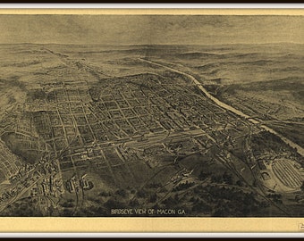 24x36 Vintage Reproduction Historic Map Fitzgerald Georgia 1908 Ben Hill