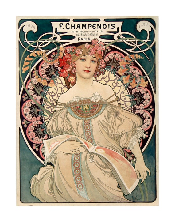 Alphonse Mucha Prints Art Et Decorations F Champenois | Etsy