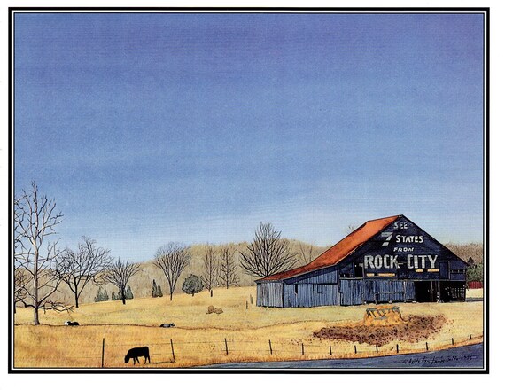 Rock City Barns Barn Advertising Barn Decor Barn Art Etsy