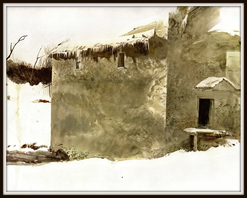 Wyeth Art Andrew Wyeth print Wyeth Art approx 13 X 17 tall. American Artist Pigeons from Andrew Wyeth New England Painting