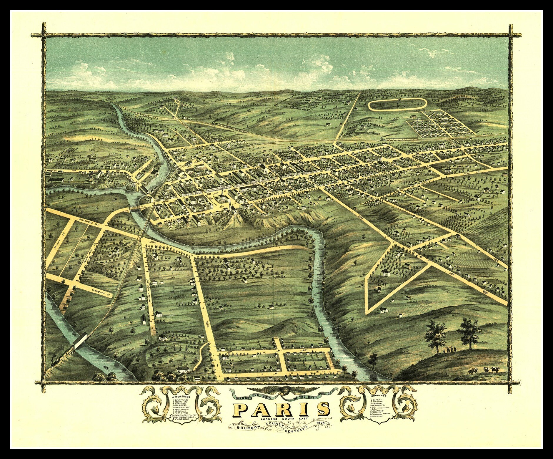 Paris KY Panoramic Map Vintage Map Vintage Map Art Vintage - Etsy UK