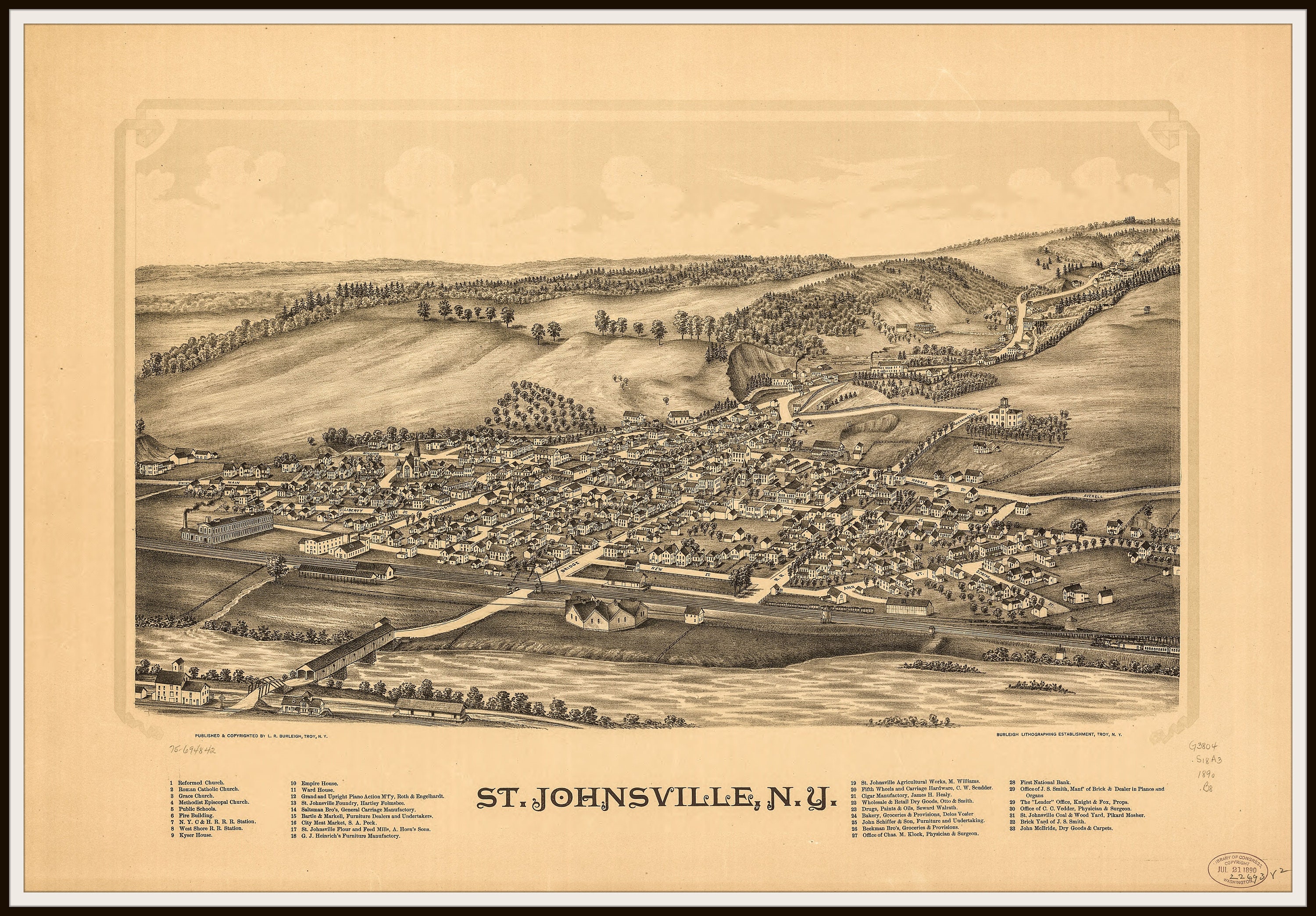 St. Johnsville NY Panoramic Map. This print is a wonderful Etsy