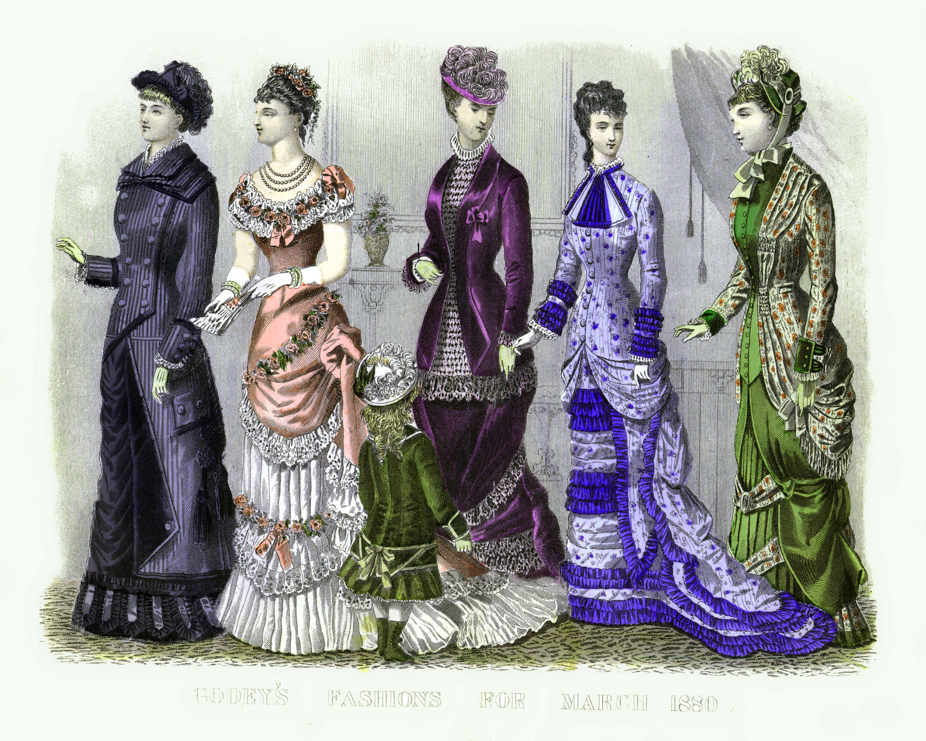Godeys Fashions 1880 1-6 Set of Six 8x1011x14 | Etsy