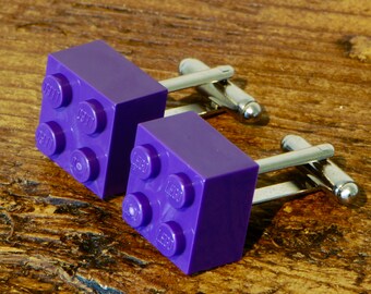 Awesome Groom Cufflinks - Purple Cufflinks - Premium Cufflinks In Purple Colour - Mens Wedding Gift Idea - Purple Brick