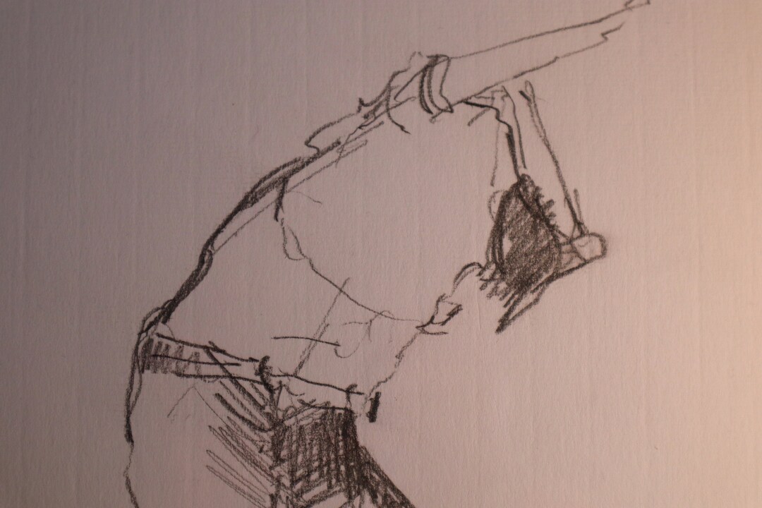 Original Pencil Life Drawing Maxime 2 Etsy
