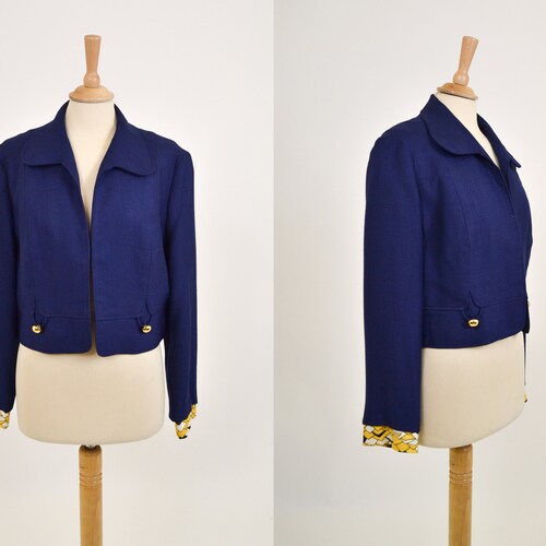 Blue cotton bolero, 60s, hot M