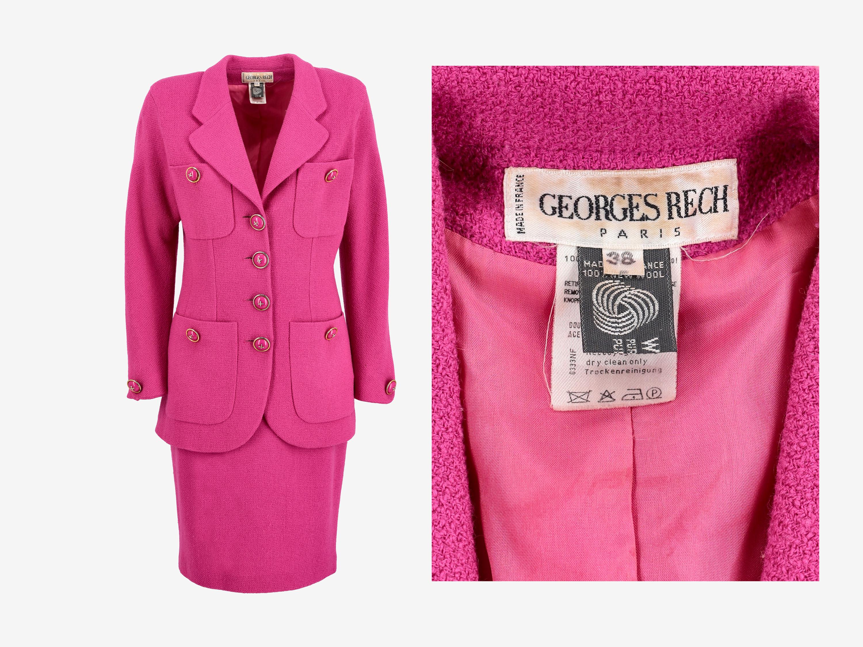 Fuchsia (Pink) Herren-Kostümanzug – Inkl. Hose, Jacke & Krawatte, 100% Polyester