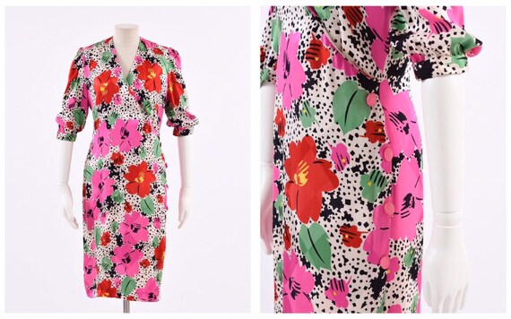 SCHERRER vintage 1980s colorful floral abstract pr