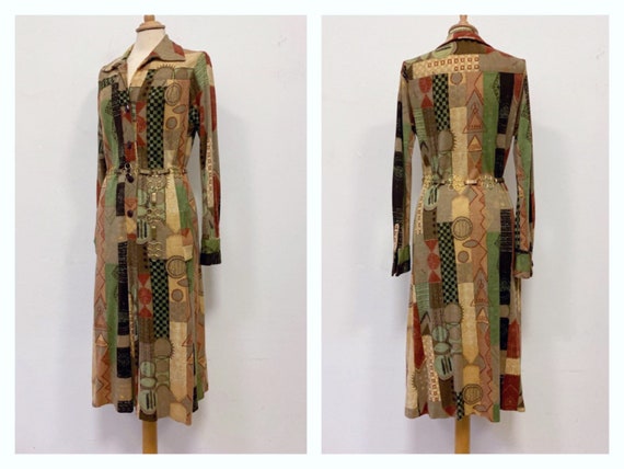 FALCONETTO Vintage 1970s abstract patchwork print