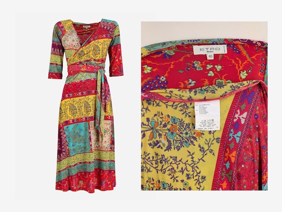 スカート ETRO 'Virginia' minidress Etro Patterned Midi Dress - Etsy