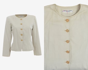 Yves Saint Laurent Blazer With Jeweled Buttons - 80s