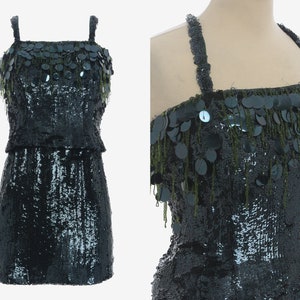 Vestido vintage con lentejuelas y blusa - Años 60