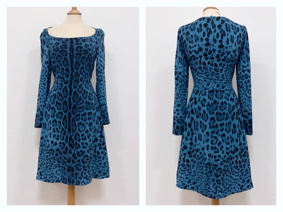 DOLCE & GABBANA vintage 1990s blue and black anima
