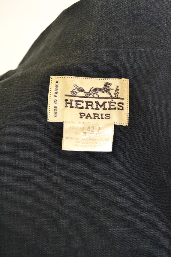 Hermès black linen set, 70s - Gem
