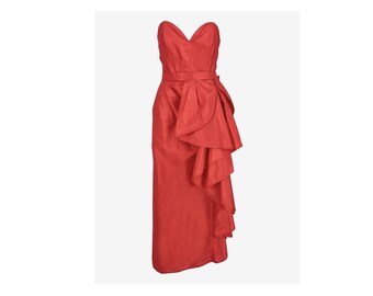 Vintage Elegant Sweetheart Neckline Draped Dress with Detachable Bow