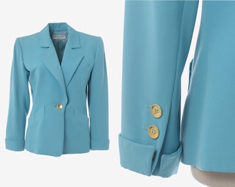 Blazer turquoise d'Yves Saint Laurent - Années 80