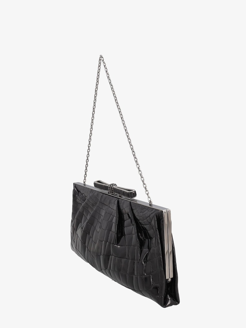 Bolsa clutch Valentino em preto coco imagem 2